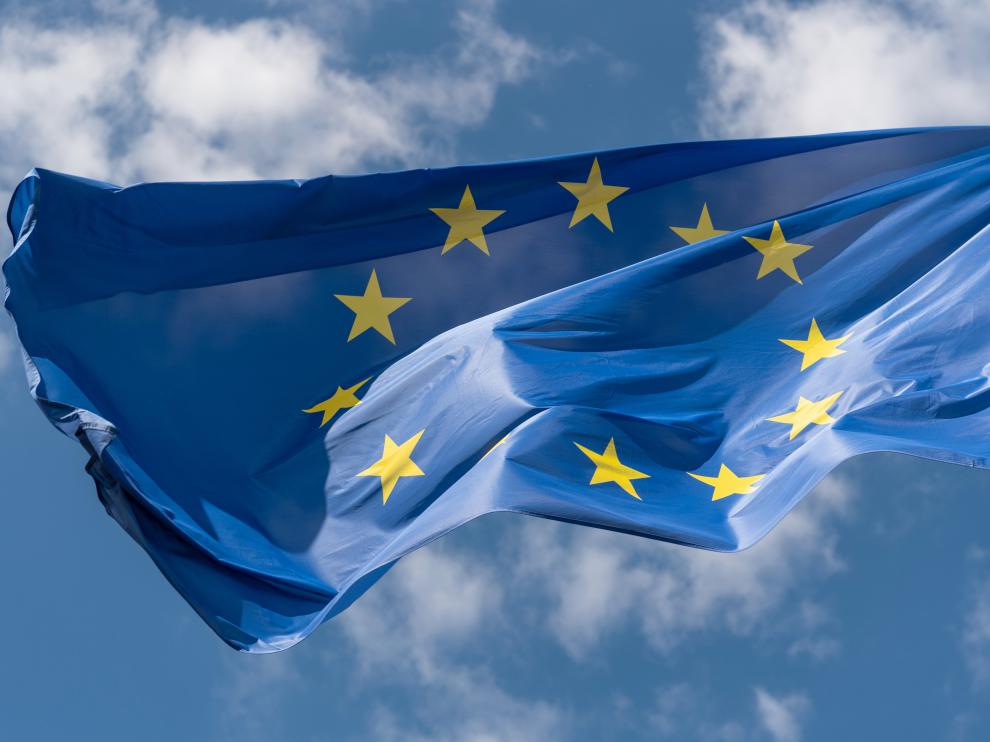 La bandera de la Unión Europea.