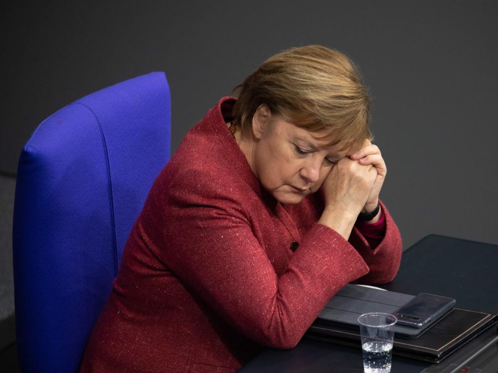 Angela Merkel, en el parlamento alemán, este miércoles.