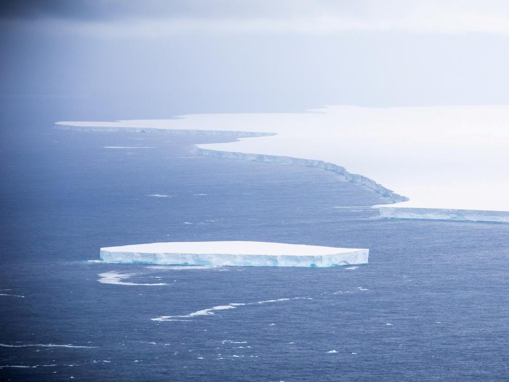 FILE PHOTO: View of the A-68A iceberg from a Royal Air Force reconnaissance plane near South George island