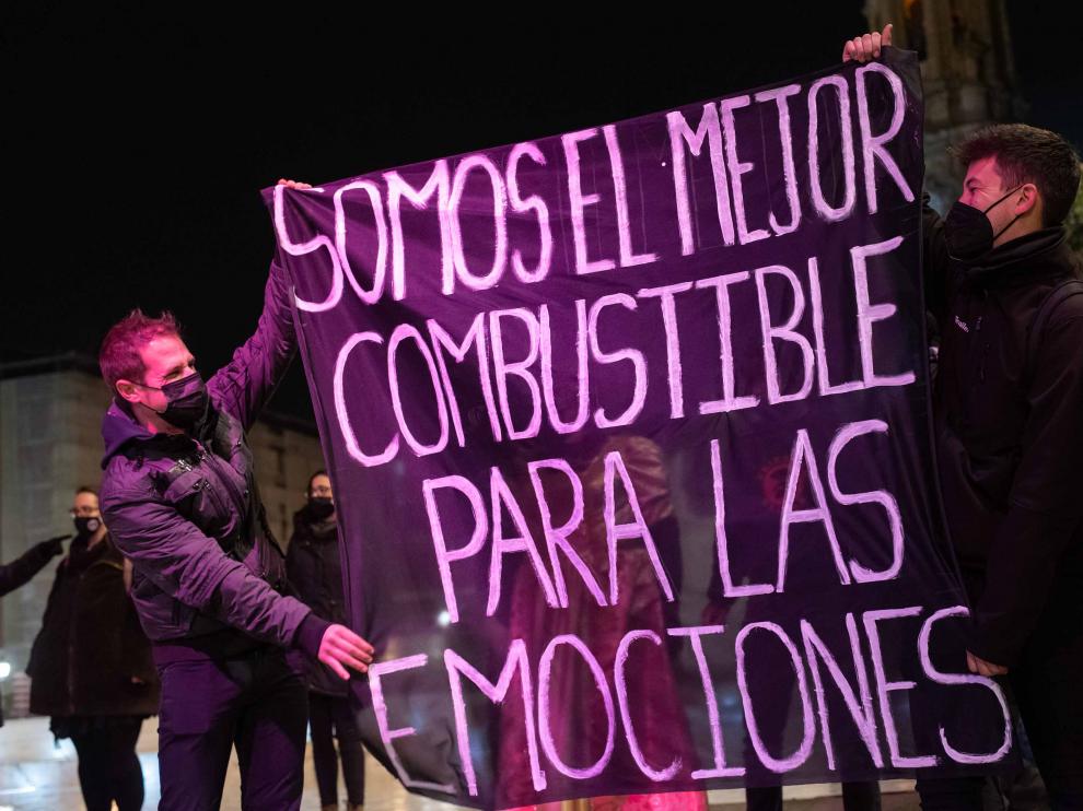 Concentración del sector de los espectáculos en Zaragoza.
