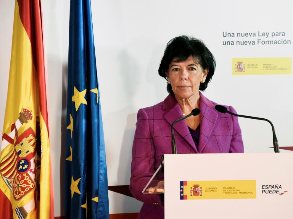 La ministra de Educación y Formación Profesional, Isabel Celáa.