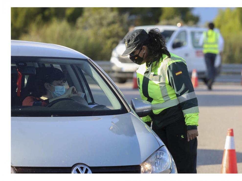 Control de la Guardia Civil por el confinamiento perimetral en Huesca