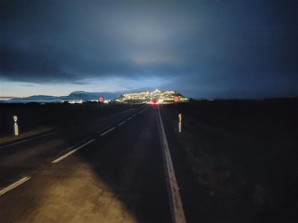 Imagen del tramo de la N-240 entre Puente La Reina y Berdún.