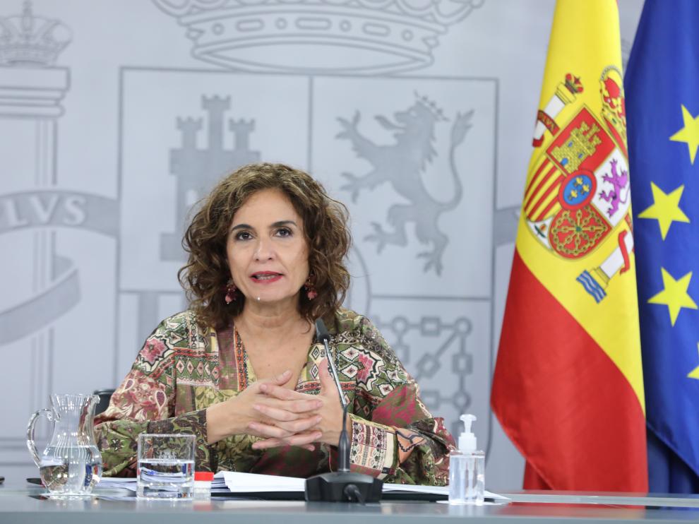 La ministra portavoz y de Hacienda, María Jesús Montero, comparece en rueda de prensa posterior al Consejo de Ministros en Moncloa