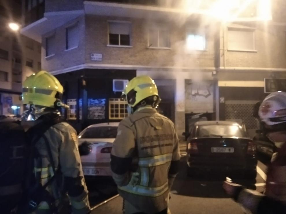 Incendio en la calle de Luis Braille de Zaragoza.