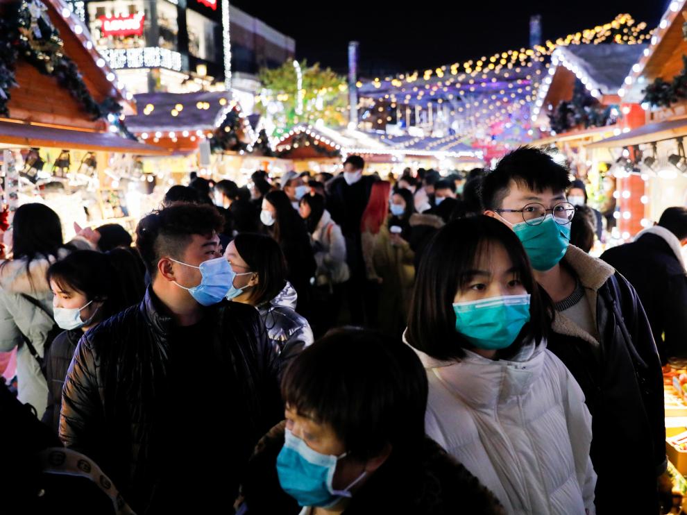 Mercado navideño en Beijing.