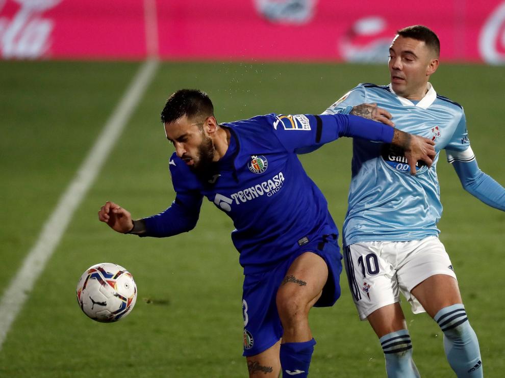 Iago Aspas en el empate entre el Celta y el Getafe.