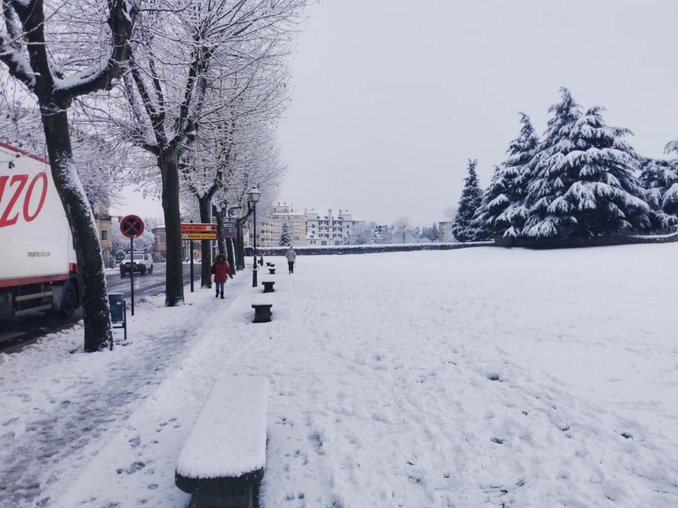 Bella cubre de nieve buena parte de la provincia de Huesca