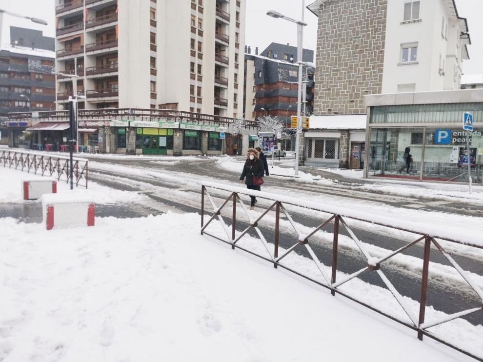 Bella cubre de nieve buena parte de la provincia de Huesca