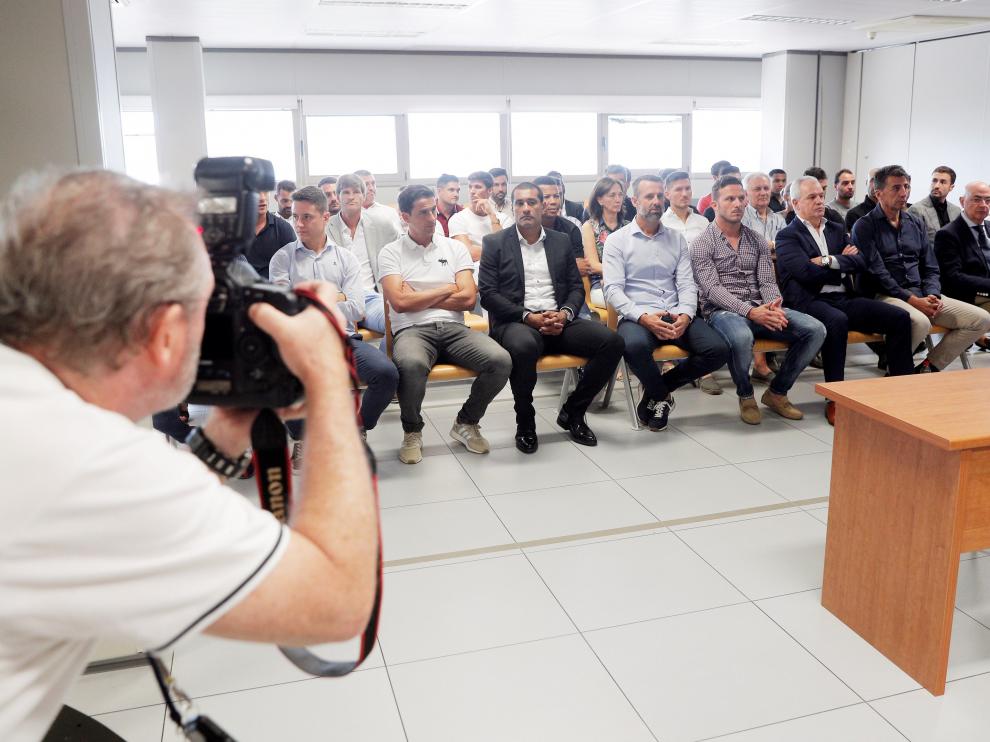 Los implicados en el Levante-Zaragoza de 2011, durante el juicio del año pasado en Valencia.
