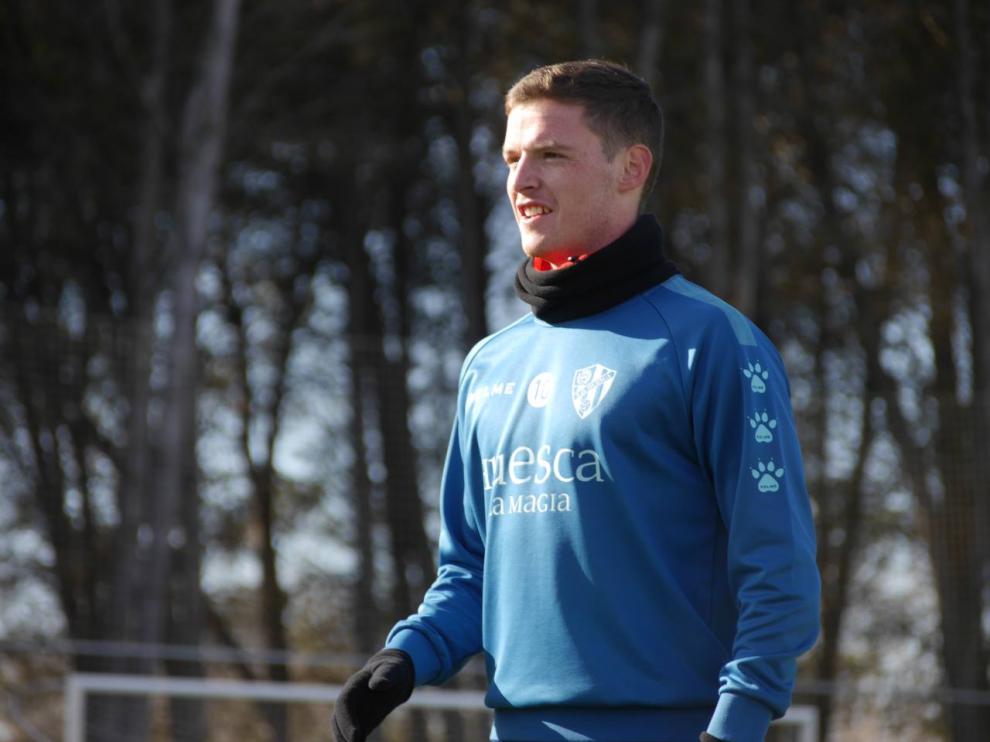 Sergio Gómez, en el entrenamiento de este viernes.