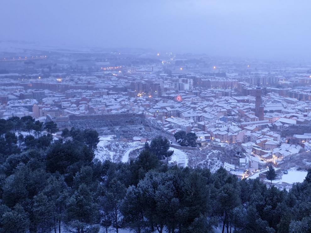 Calatayud se tiño de blanco el sábado.