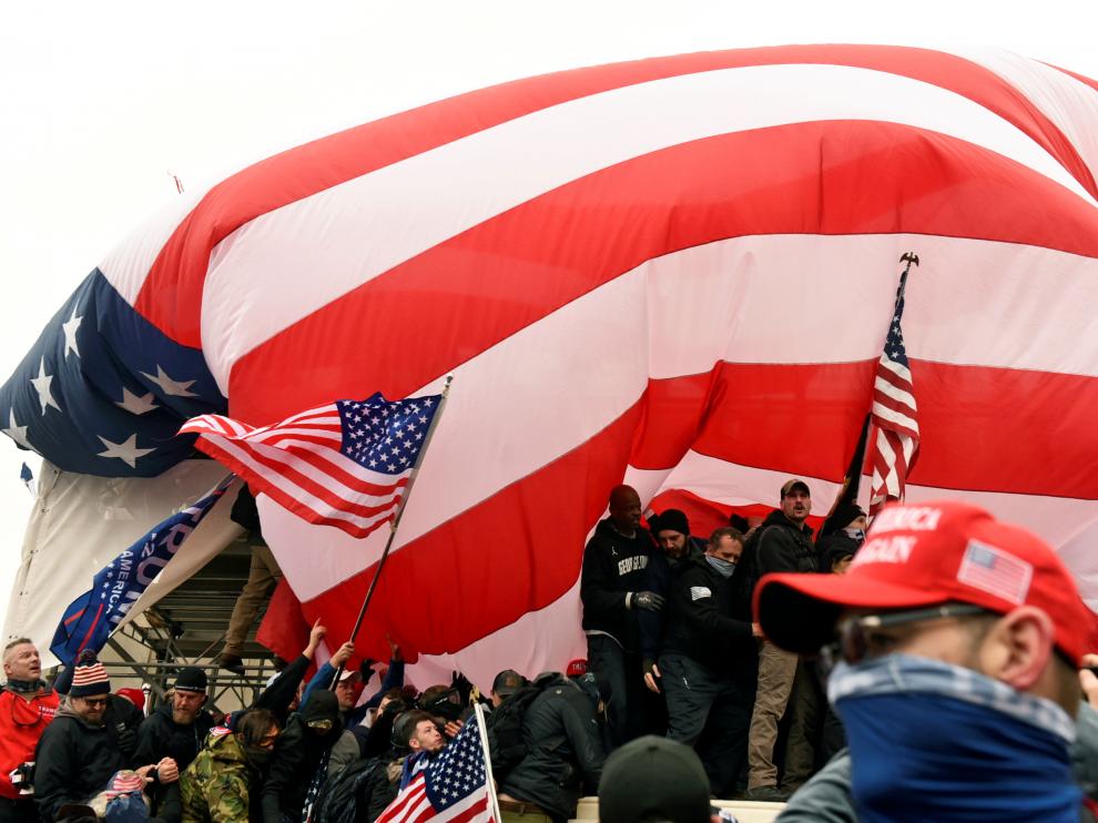 Supporters of U.S. President Donald Trump gather in Washington