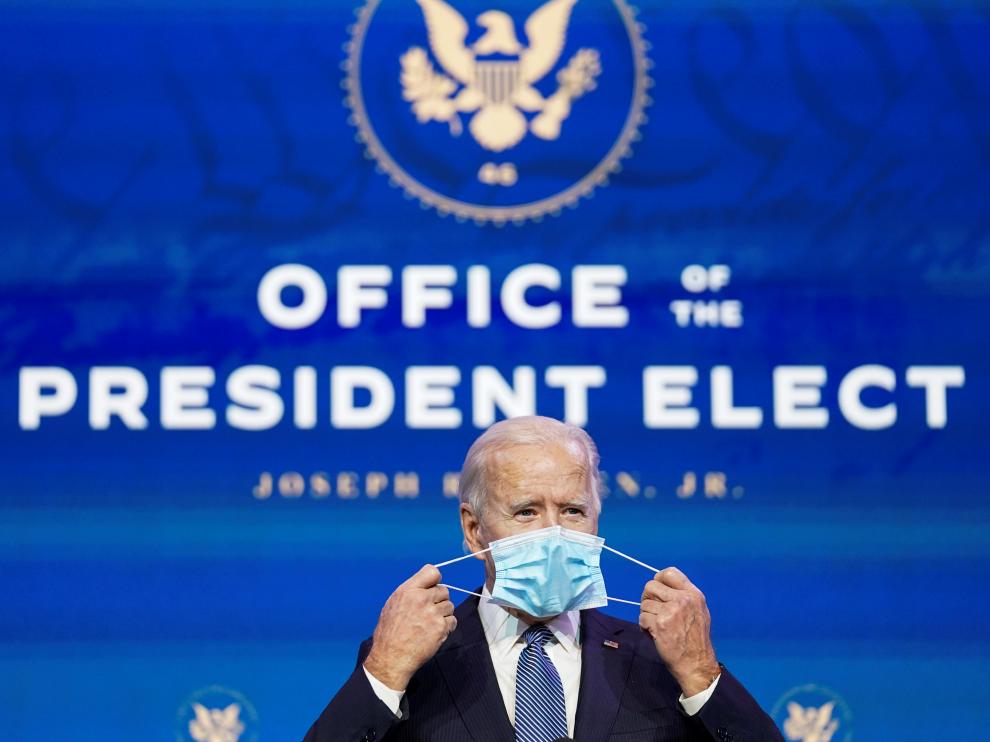 U.S. President-elect Joe Biden announces Justice Department nominees at his transition headquarters in Wilmington, Delaware