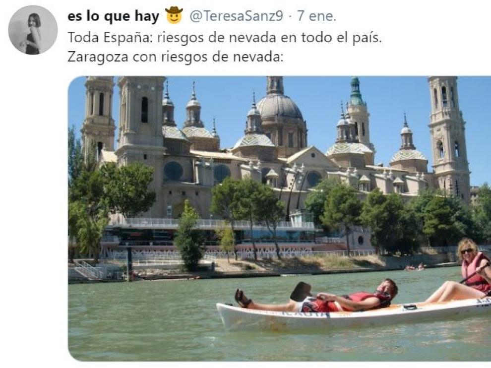 Filomena: Los mejores tuits y memes a la espera de la llegada de la nieve a Zaragoza