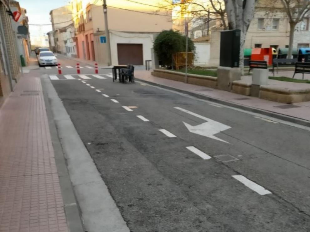 Plaza de Monzalbarba donde se acometen las obras.
