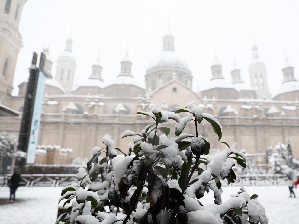 Nieve en Zaragoza por la borrasca Filomena