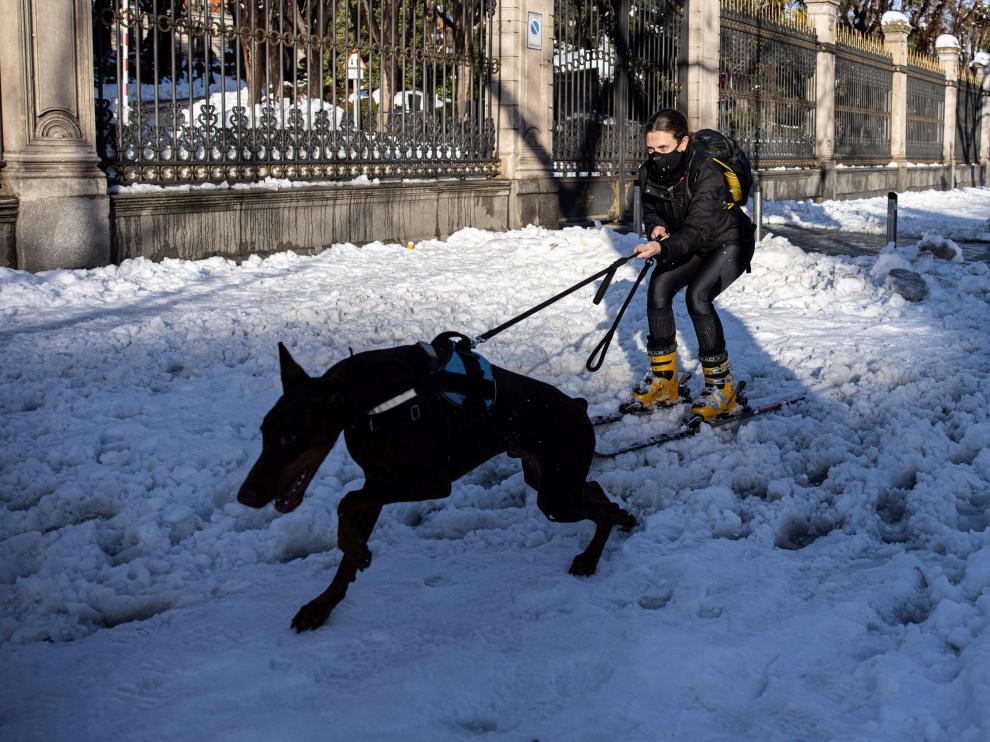 Nieve en el centro de Madrid