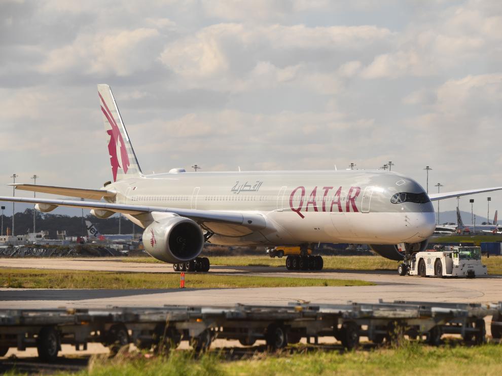 El avión en el que se desplazaban los tenistas a Melbourne.