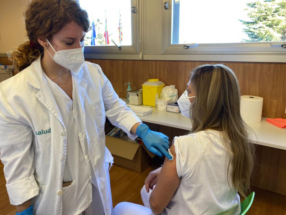 Vacunación en el hospital de Barbastro