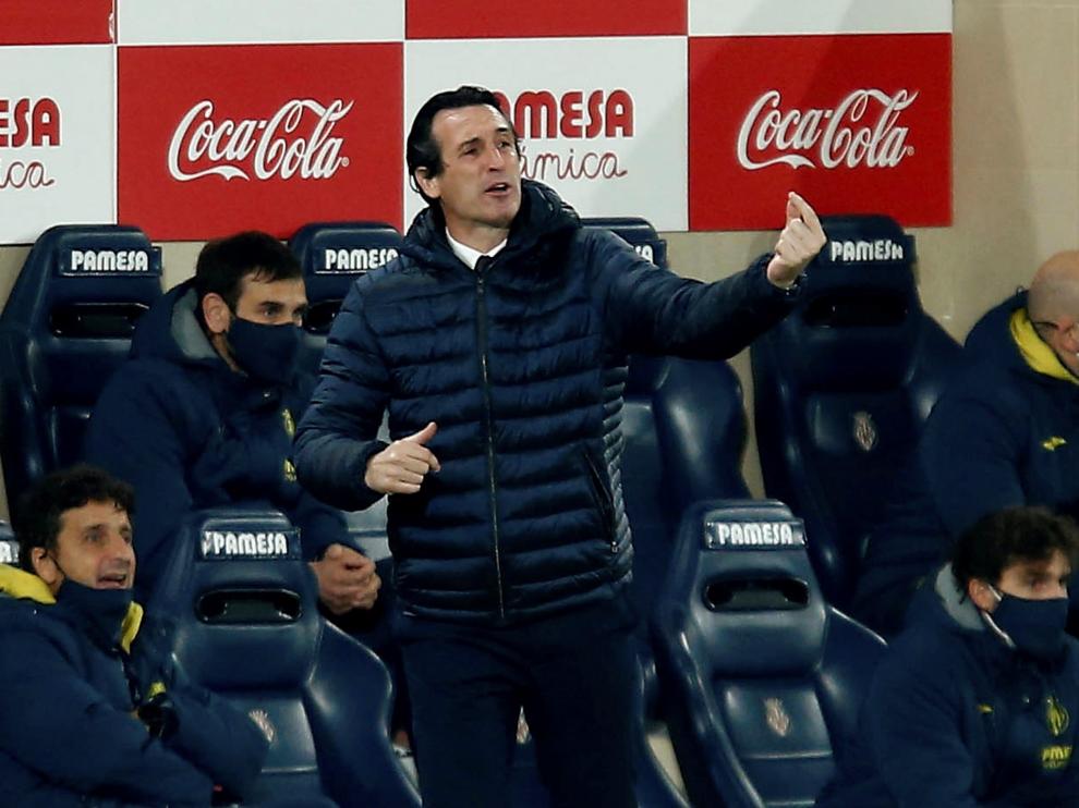 Unai Emery, durante el partido de su equipo contra el Granada.