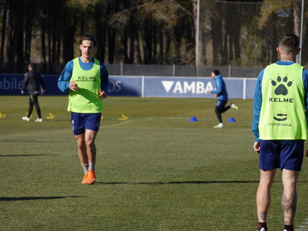Seoane, durante el entrenamiento de este martes en el Pirámide.