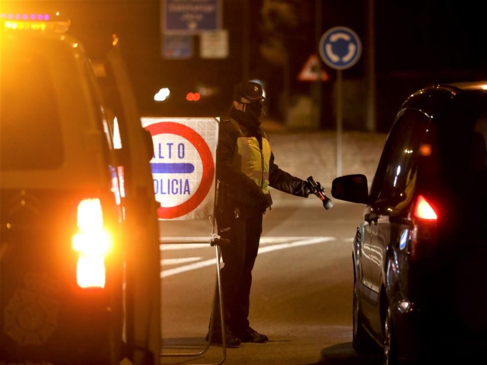 El último control de vigilancia perimetral en la ciudad de Huesca se colocó el martes por la noche.