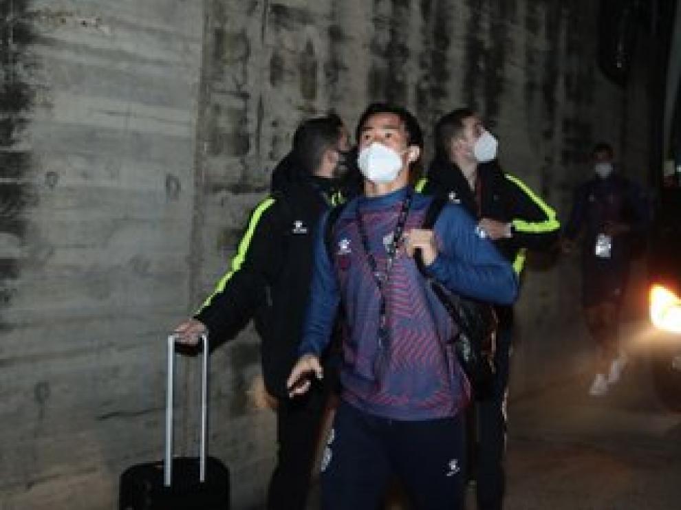 Okazaki, en la llegada de la SD Huesca al José Zorrilla.