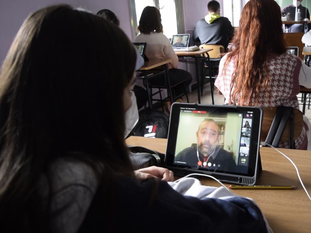 Un momento de la videoconferencia.
