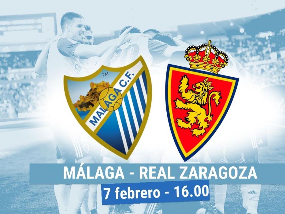 Horario y dónde ver el Málaga-Real Zaragoza.
