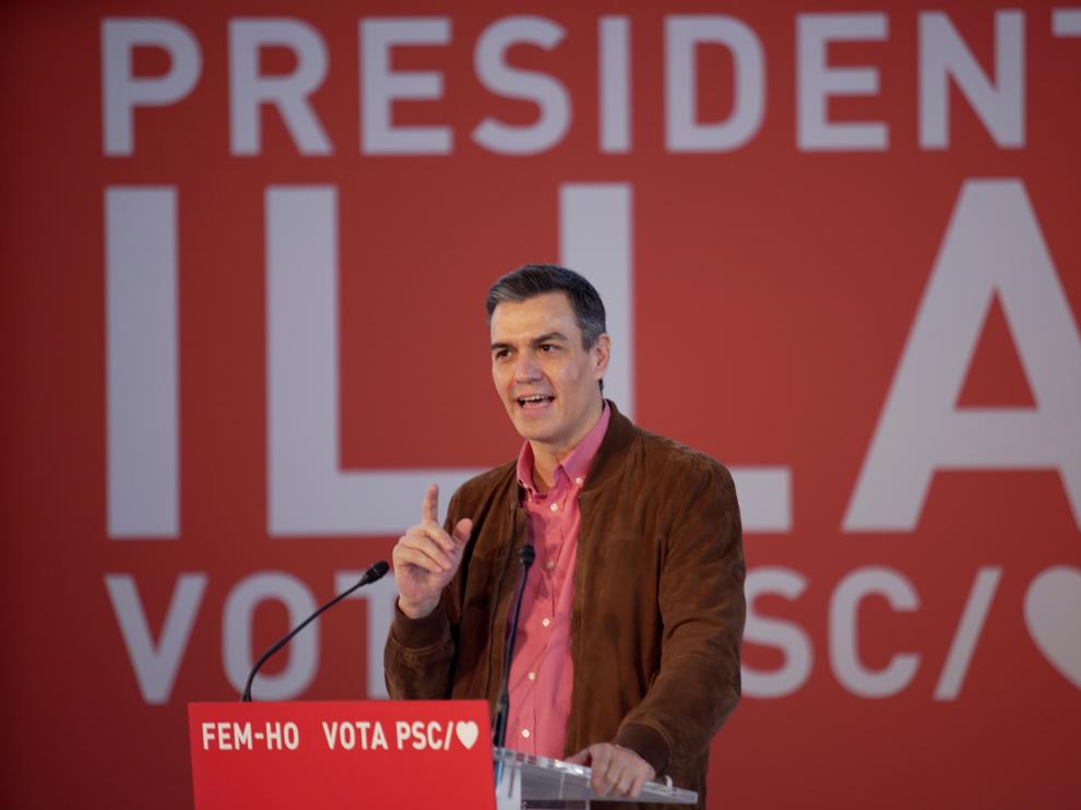 Pedro Sánchez y Salvador Illa en acto del PSC en Girona