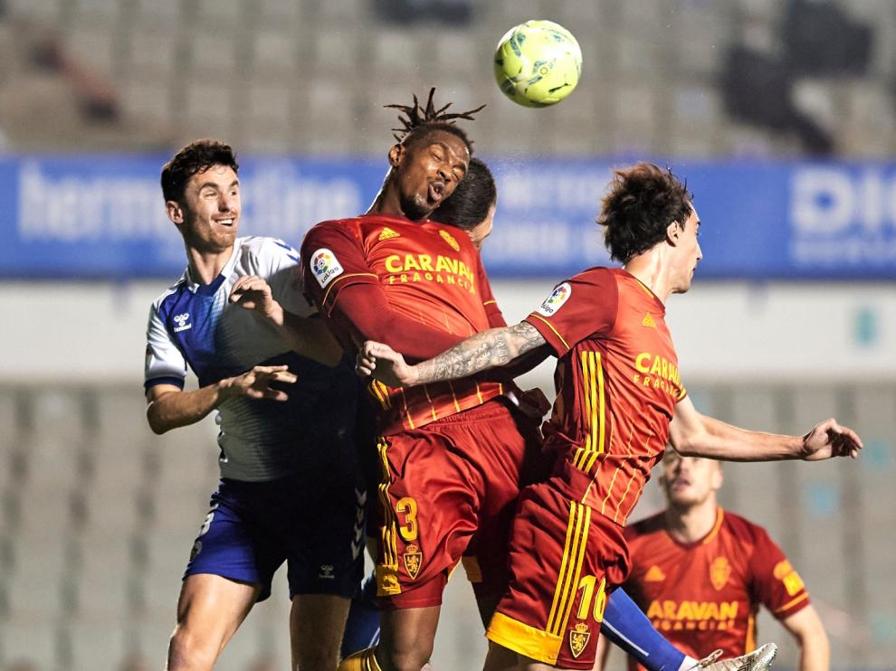 Jair Amador, durante el encuentro ante el Sabadell.