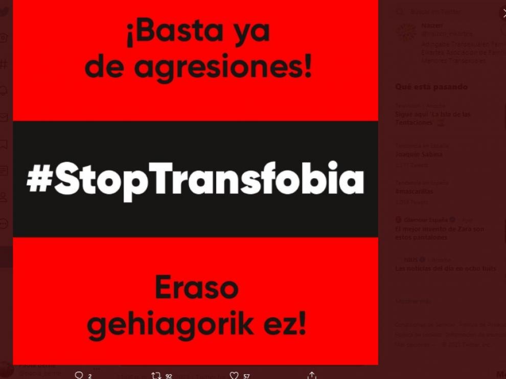 La la asociación de familiares de menores transexuales Naizen ha denunciado públicamente estos hechos.