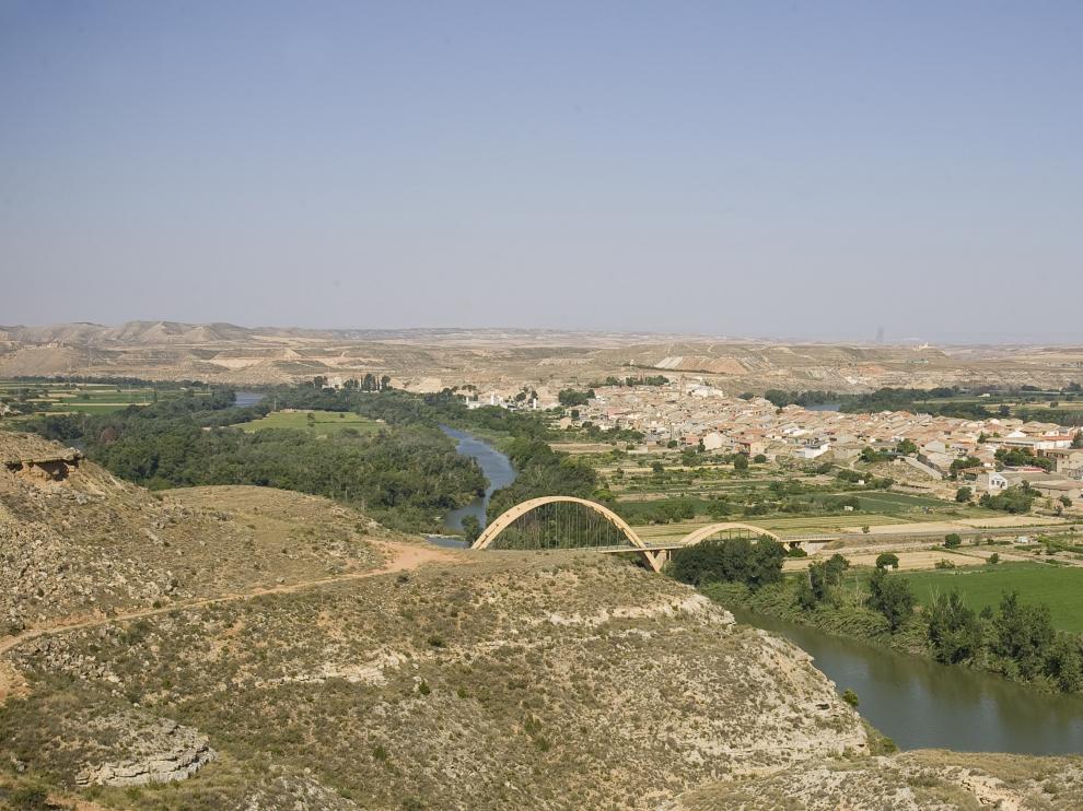 El Ebro a su paso por Sástago, desde el mirador de los meandros.