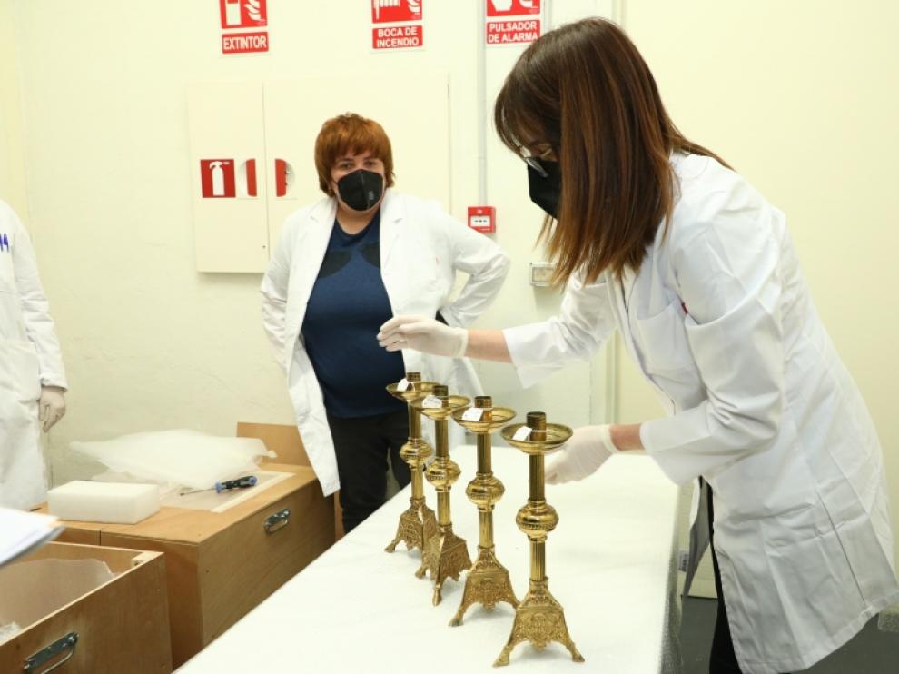 Los bienes llegan por fin a Aragón, pero solo llegan dos cajas