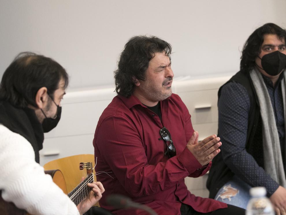 Pakito de la Serrana, Arturo Jiménez y David Jiménez 'Maikel', en la presentación del disco.