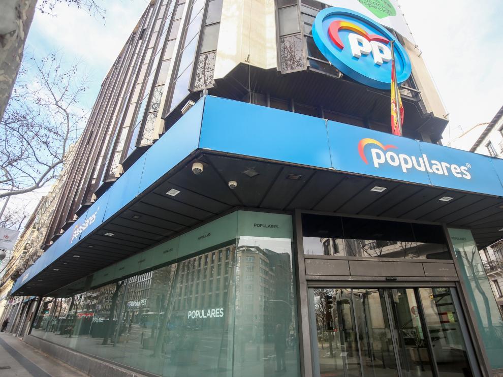 El edificio de la calle Génova, 13 de Madrid donde tiene su sede el PP.
