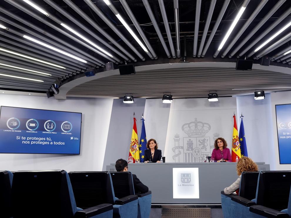 Montero y Calvo en la rueda de prensa posterior al Consejo de Ministros