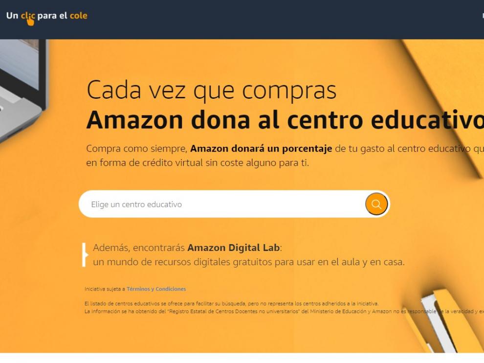 Una imagen de la campaña de Amazon: 'Un clic para el cole'.