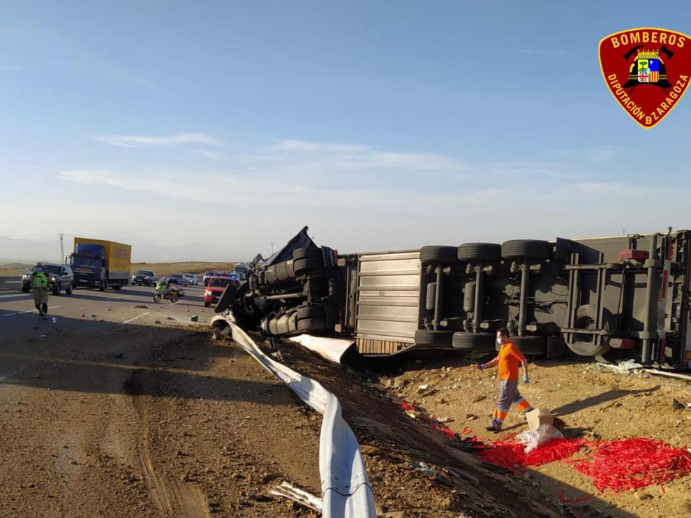 Accidente de un camión en la A-2