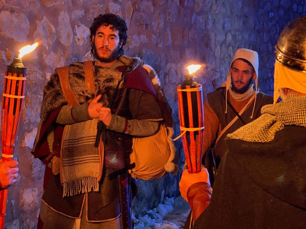 Escena de la llegada de Diego de Marcilla a Teruel grabada en la ciudad y que se podrá ver este sábado online.