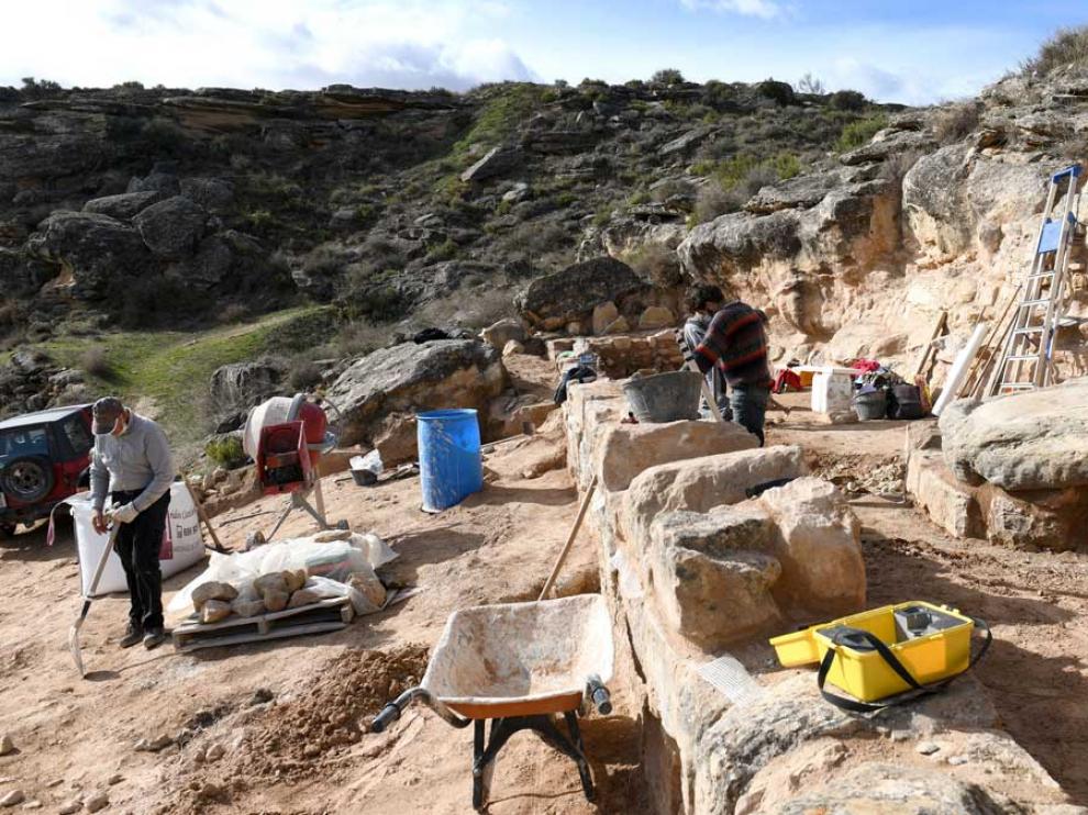 Excavación del yacimiento romano de El Palao de Alcañiz.
