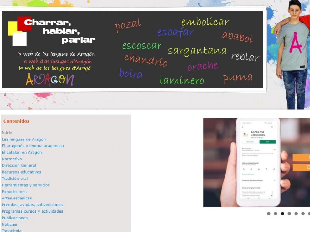 Imagen de la portada de la web.