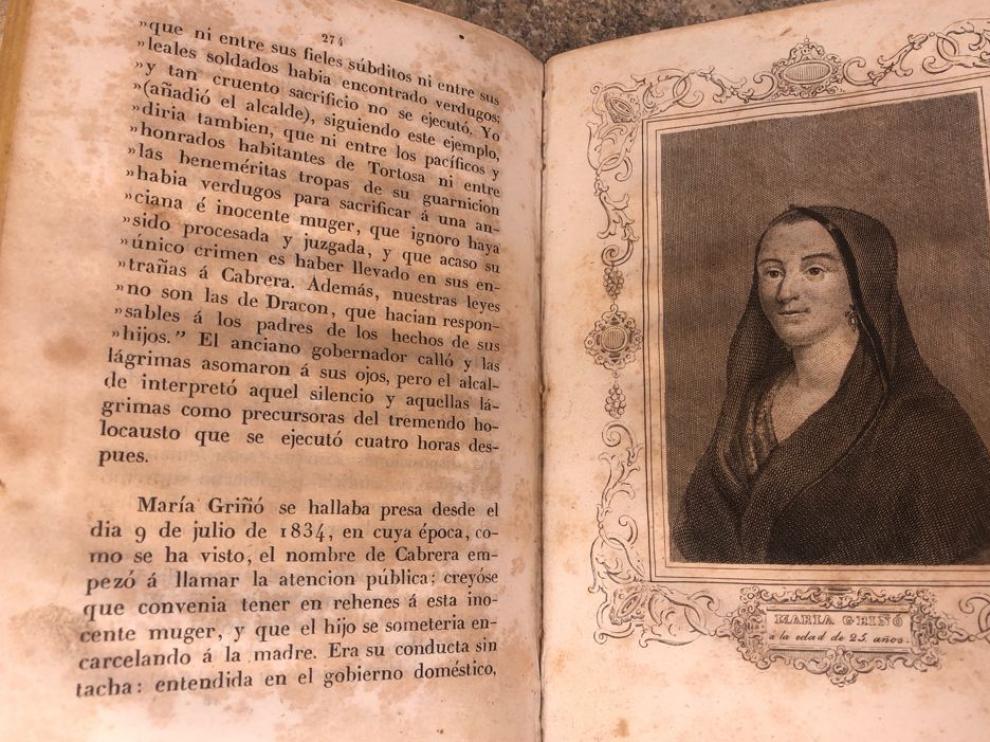 Foto de la madre de Cabrera, María Griñó, de la biografía incorporada al fondo del Museo de las Guerras Carlitas de Cantavieja.