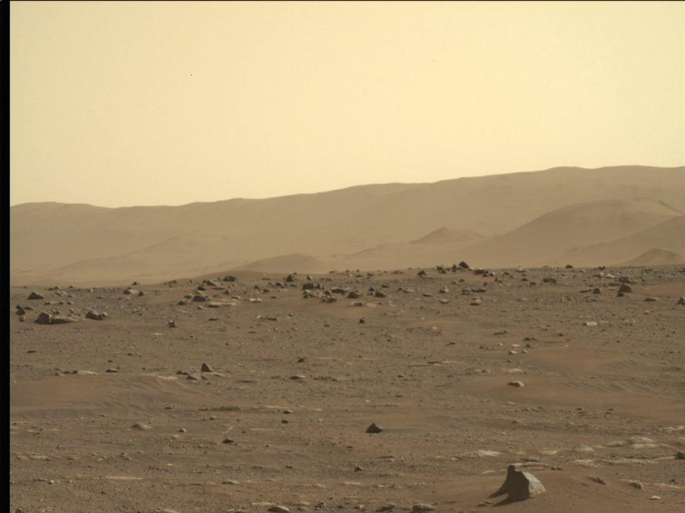 Mars (-), 21/02/2021.- A handout photo made available by NASA shows rocks and soil around NASA's Perseverance Mars rover, on Sol 3, the third Martian day of the mission, 21 February 2021 (issued 25 February 2021). Perseverance's main mission on Mars is astrobiology and the search for signs of ancient microbial life, according to NASA. EFE/EPA/NASA/JPL-Caltech HANDOUT HANDOUT EDITORIAL USE ONLY/NO SALES NASA Perseverance Rover images from Mars surface