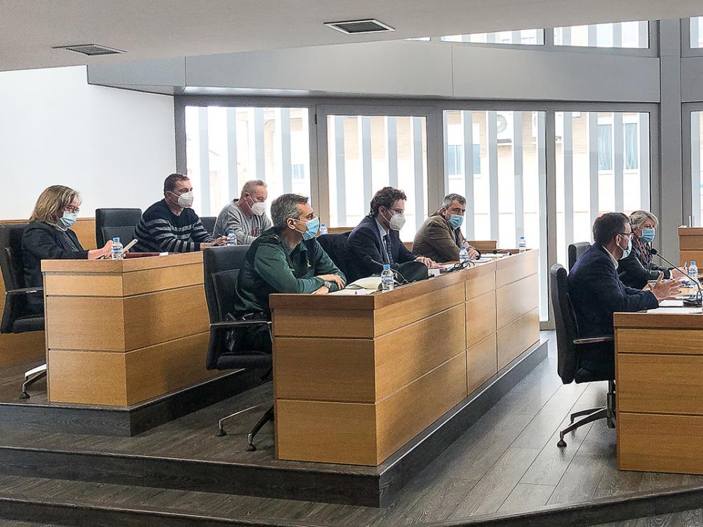 Imagen del encuentro mantenido este jueves en la sede de la Comarca del Bajo Cinca