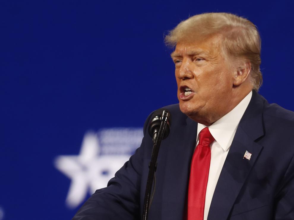 Former U.S. President Donald Trump speaks at the Conservative Political Action Conference in Orlando