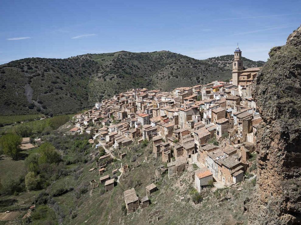 Vista de Moros, pueblo de Zaragoza.