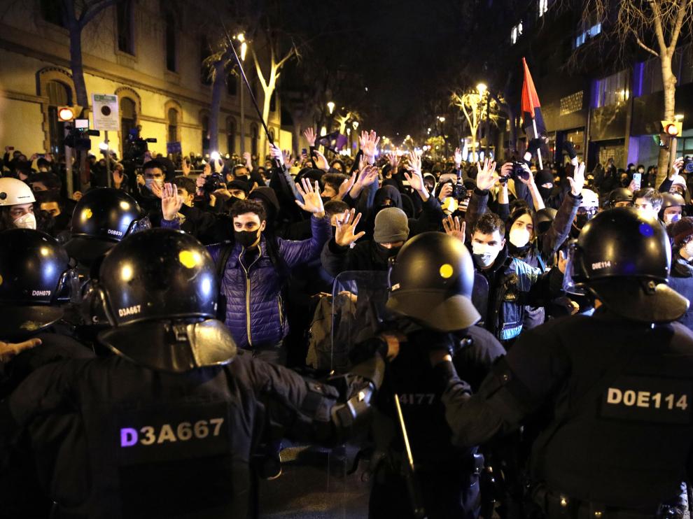 Protesta por Hasel en Barcelona