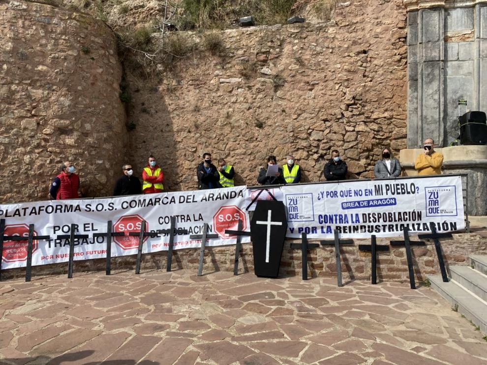 Una imagen de la protesta llevada a cabo esta mañana.